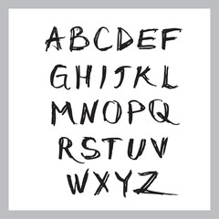 Vector hand drawn alphabet font