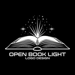Open Book Light Vector Logo Design