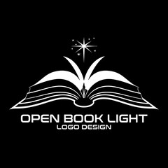 Open Book Light Vector Logo Design