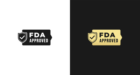 FDA Approved Logo or FDA Approved Label vector isolated. Best FDA Approved logo vector for product packaging design element. FDA Approved label for packaging design element. - obrazy, fototapety, plakaty