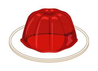 皿に乗せたストロベリーゼリー