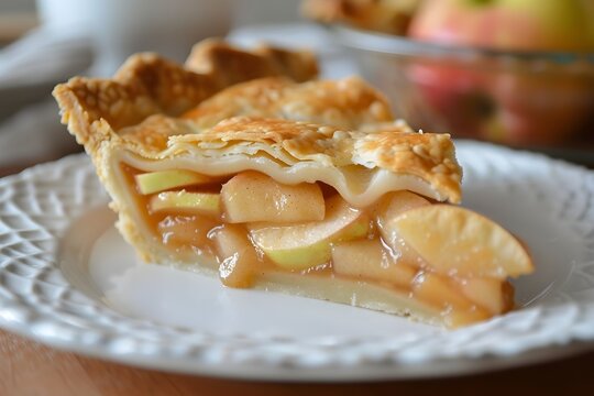 Delicious Homemade Apple Pie - A Classic American Comfort Food Delight on a Plate