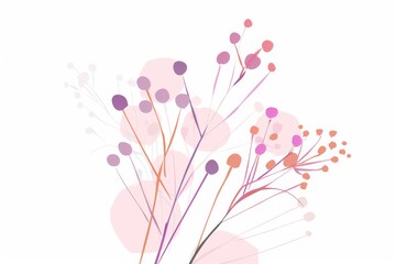 Naklejka premium Abstract scandinavian floral design with minimalist shapes. Contemporary minimalist art of a single flower with abstract, overlapping organic shapes in a soft, pastel color palette