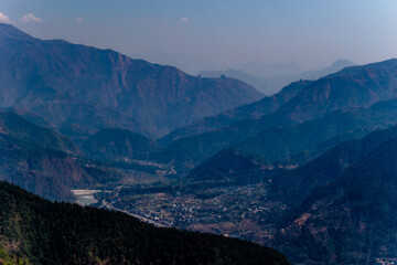 mountains in the morning