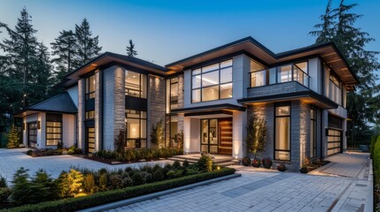 Capture the grandeur and elegance of a newly constructed luxury home.