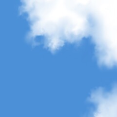 White clouds and blue sky