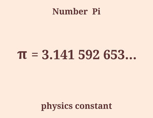 Number Pi. Physics constant. Education. Science. Vector illustration. - obrazy, fototapety, plakaty