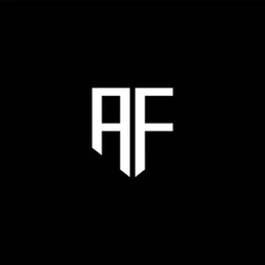 AF letter logo design with black background in illustrator. Vector logo, calligraphy designs for logo, Poster, Invitation, etc.