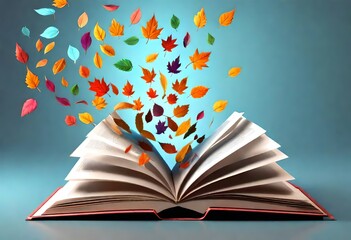 open book with tree and butterflies