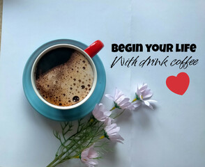 cup of coffee with heart shape