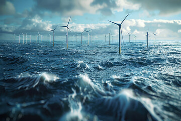 offshore wind farm - obrazy, fototapety, plakaty