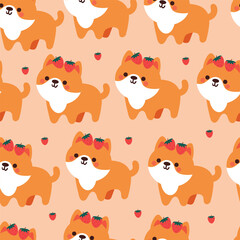 seamless pattern cartoon puppy. cute animal wallpaper for textile, gift wrap paper