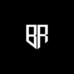 BR letter logo design with black background in illustrator. Vector logo, calligraphy designs for logo, Poster, Invitation, etc. - obrazy, fototapety, plakaty