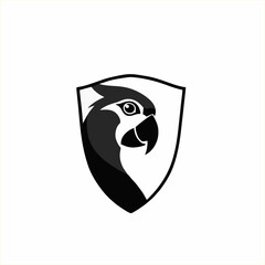 Parrot animal head outline, logo or icon vector design in minimalist style. complicated Line illustration