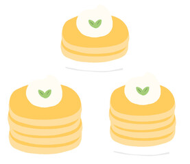 Pancakes With Whipped Cream Cartoon illustration Pancakes Breakfast Cartoon illustration Pancakes Drawing