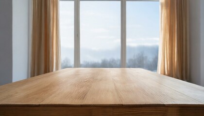 Timeless Beauty: Oak Tabletop Providing Free Space for Product Mockup