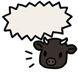 吹き出しと黒毛和牛