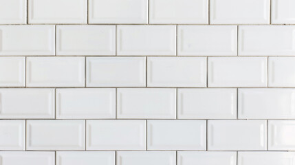 White subway tiles installed on wall