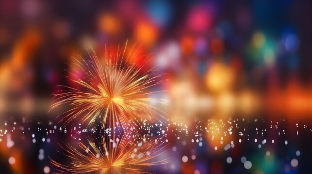  Blurred fireworks in vibrant colors Free Photo
