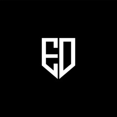ED letter logo design with black background in illustrator. Vector logo, calligraphy designs for logo, Poster, Invitation, etc.