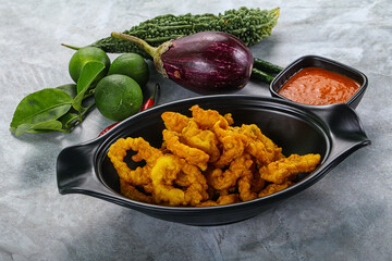 Golden fried squid crispy tempura