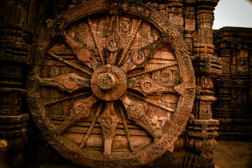 wheel at konark temple bhubaneshwar odisha