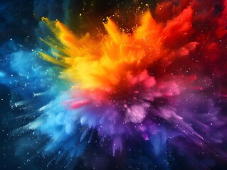 An abstract portrayal of a cosmic explosion, where vibrant colors and stardust merge in a spectacular display of space artistry.