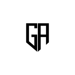 GA letter logo design with white background in illustrator. Vector logo, calligraphy designs for logo, Poster, Invitation, etc.