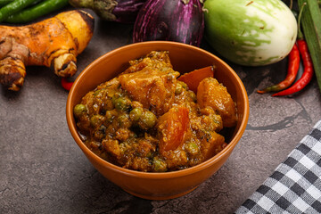 Indian traditional cuisine Aloo mutter