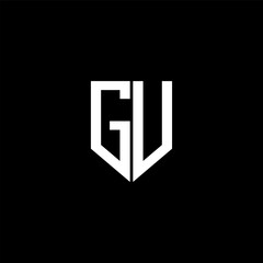 GU letter logo design with black background in illustrator. Vector logo, calligraphy designs for logo, Poster, Invitation, etc.