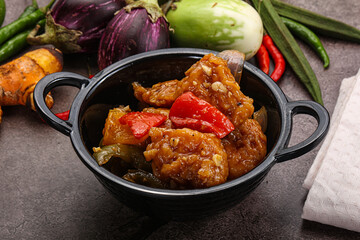 Chinese cuisine - prawn with chili sauce