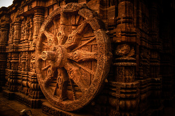 wheel at konark temple bhubaneshwar odisha