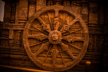 wheel at konark temple bhubaneshwar odisha