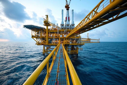Oil and Gas Production Slots at an Offshore Platform