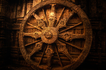 wheel at konark temple bhubaneshwar odisha