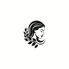Beautiful women and leaves logo design vector