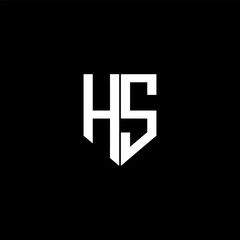 HS letter logo design with black background in illustrator. Vector logo, calligraphy designs for logo, Poster, Invitation, etc.