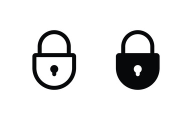 Lock icon set vector for web and mobile apps