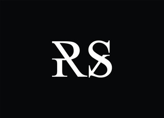 RS Letter Logo Design in Black Colors. Creative Modern Letters Vector Icon Logo
