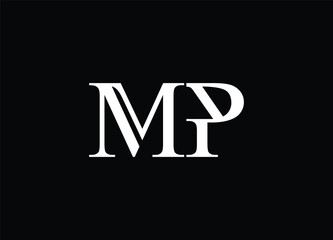 MP Letter Logo Design in Black Colors. Creative Modern Letters Vector Icon Logo