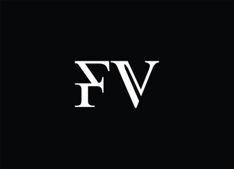 FV modern monogram and elegant logo design, Professional Letters Vector