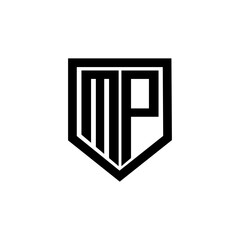 MP letter logo design with white background in illustrator. Vector logo, calligraphy designs for logo, Poster, Invitation, etc.