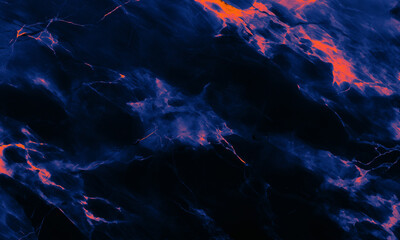 Abstract marble black blue orange color grunge texture background