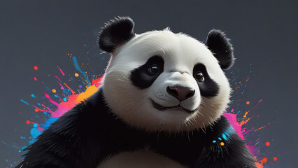 panda face or cute panda or ilustration of panda