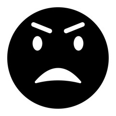 Fototapeta premium angry face emoji icon 