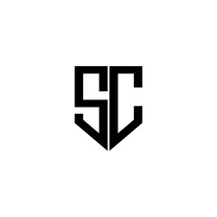 SC letter logo design with white background in illustrator. Vector logo, calligraphy designs for logo, Poster, Invitation, etc.