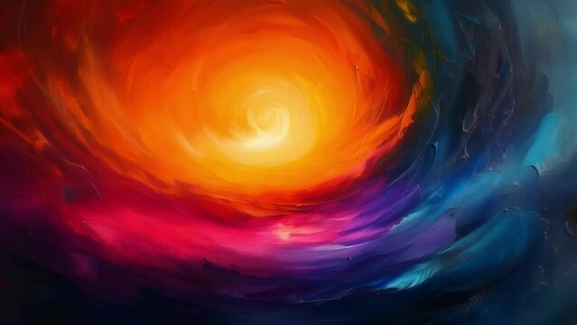 An abstract painting with bold swirling strokes of color that seem to vibrate off the canvas. This image represents the artistic interpretation and expression of auras and