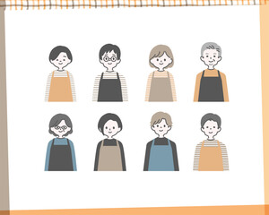 エプロン姿の男女_6