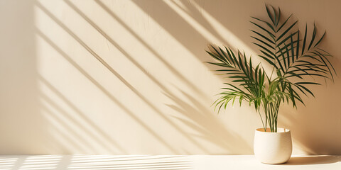 a plant of a palm in a vase houseplant leafy beauty modern sunlight background