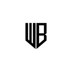 WB letter logo design with white background in illustrator. Vector logo, calligraphy designs for logo, Poster, Invitation, etc.